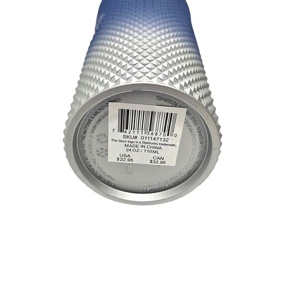 Starbucks 2023 Icicle Blue Ombre Bling Gradient Studded Venti 24 OZ Tumbler NWT - Picture 4 of 6